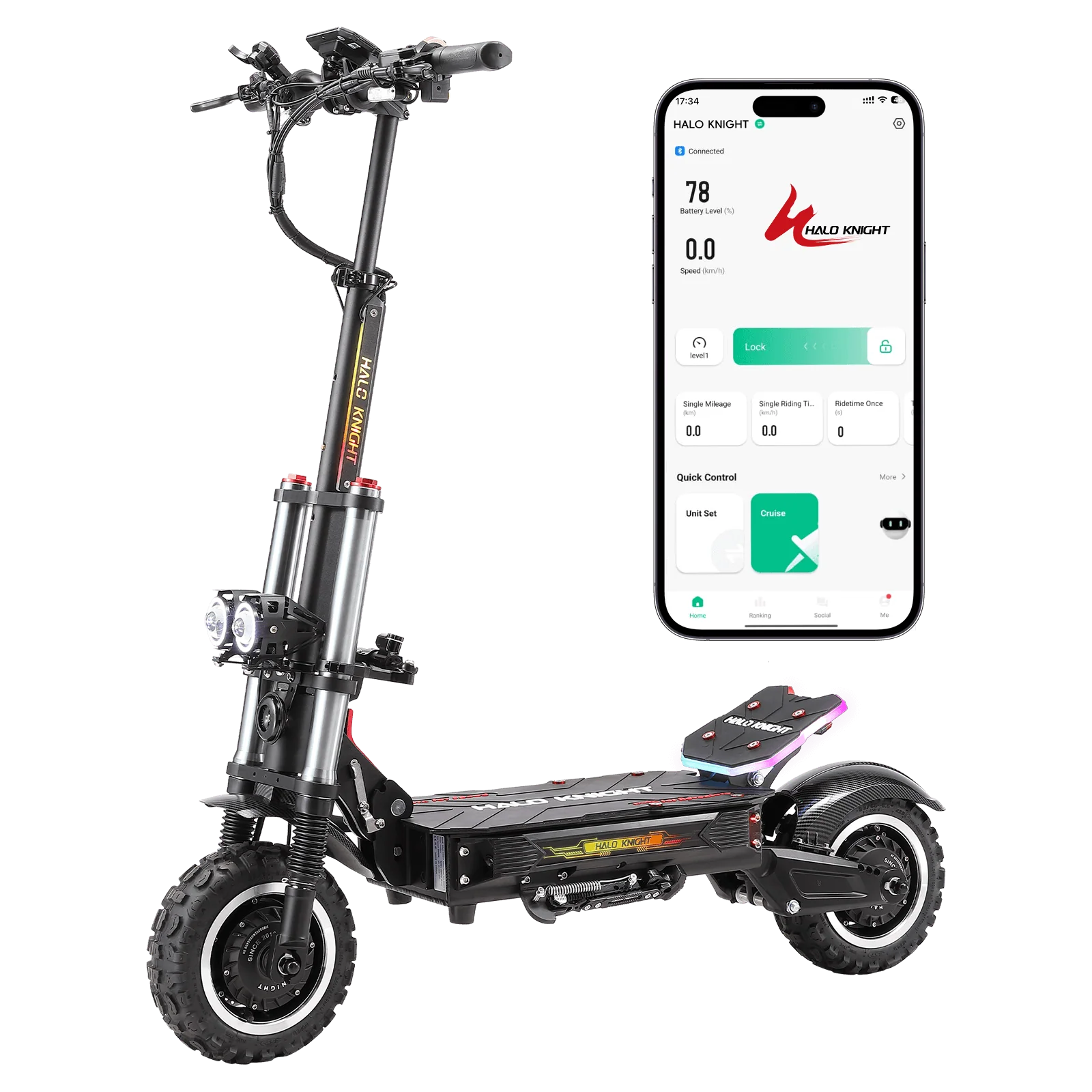 HALO KNIGHT T107Pro 60V 6000W 38.4Ah Dual Motor Electric Scooter - Image 2