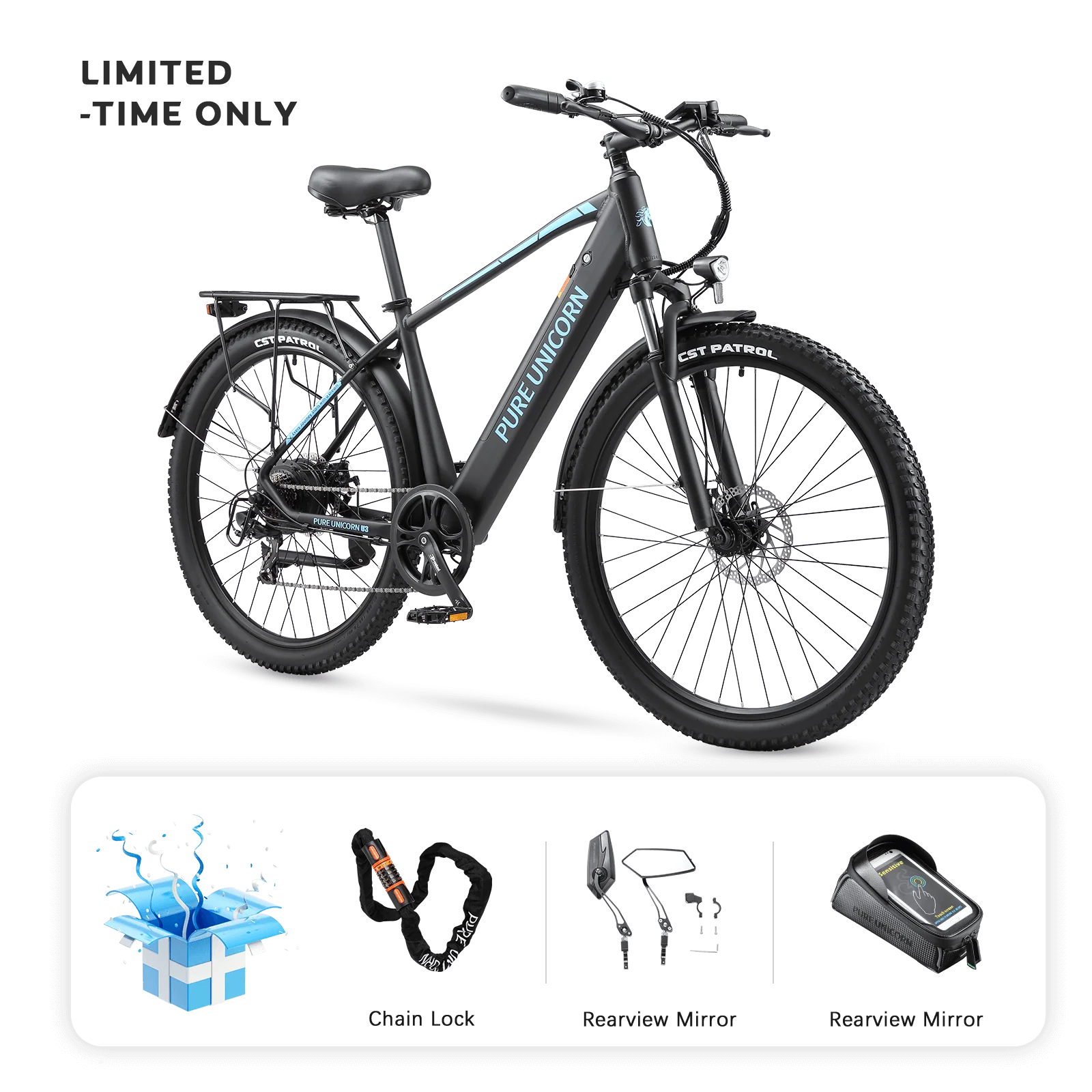 PURE UNICORN U3 48V 750W E-Bike – Free Gift Pack (Limited Time)