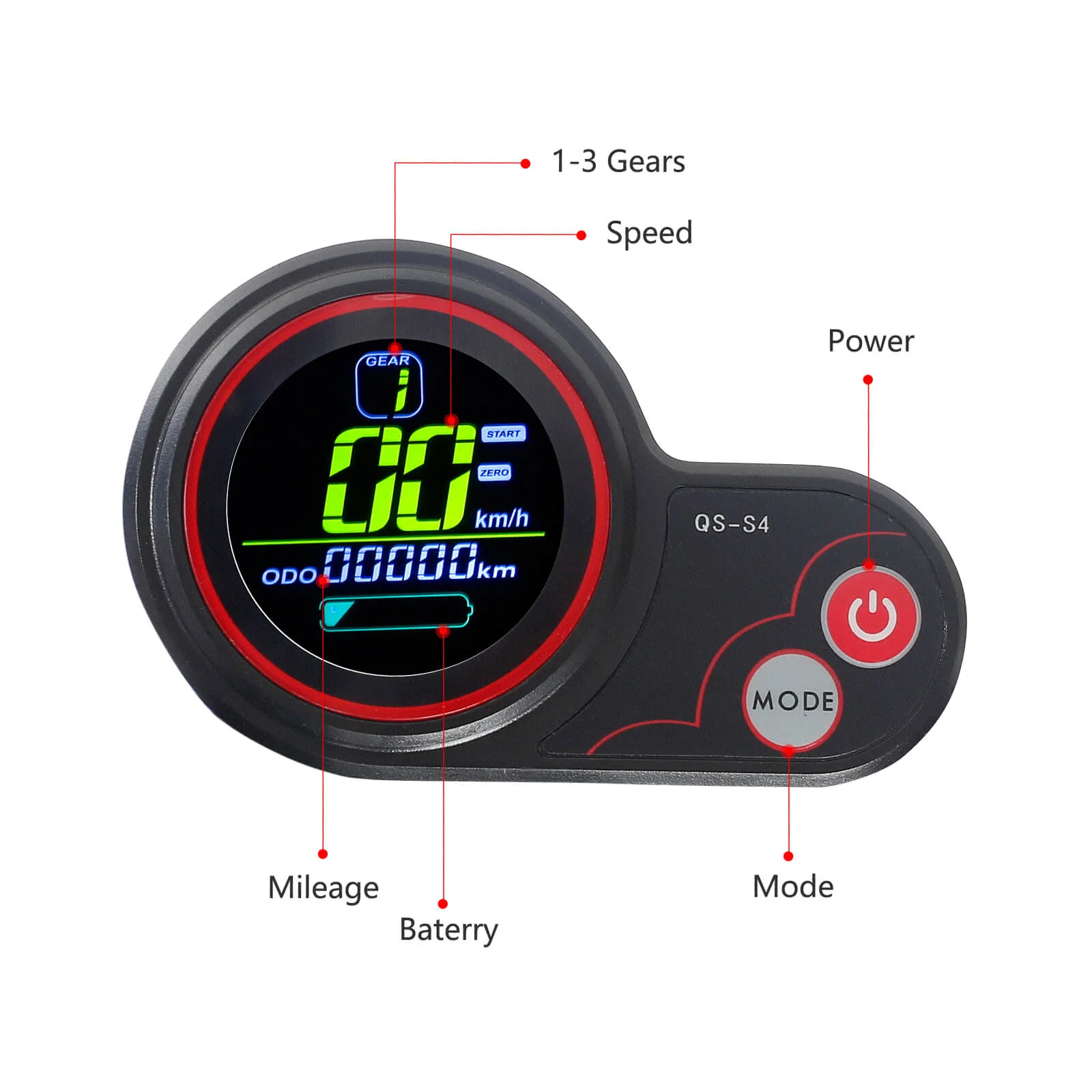 QS Electric Scooter Meter LCD Display For T107Pro/ T108Pro/ T107Max - Image 2
